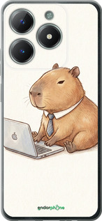 Силиконовый чехол Funny Capybara CEO Working для Realme C61 - 6777u-3781 изображение 