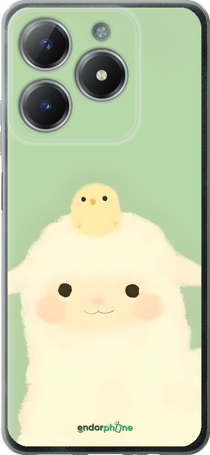 Силиконовый чехол Барашек и ципленок для Realme C61 - 6369u-3781 изображение 