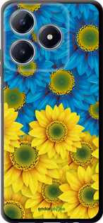TPU чехол Жёлто-голубые цветы для Realme C63 4G - 1048b-3745 изображение 