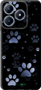 TPU чехол С синими отпечатками лап для Realme C63 4G - 6441b-3745 изображение 