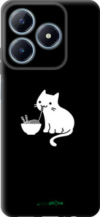 TPU чехол С милым котом на черном фоне для Realme C63 4G - 6528b-3745 изображение 