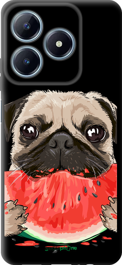 TPU чехол Мопс і кавун для Realme C63 4G - 4665b-3745 изображение 