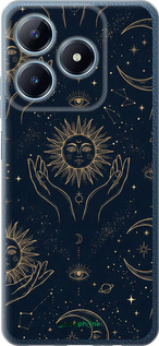 Силиконовый чехол Celestial Harmony: Sun & Moon Gold Mystic Pattern для Realme C63 4G - 6778u-3745 изображение 