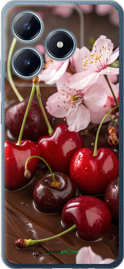 Силіконовий чехол Вишня у шоколаді для Realme C63 4G - 6698u-3745 изображение 