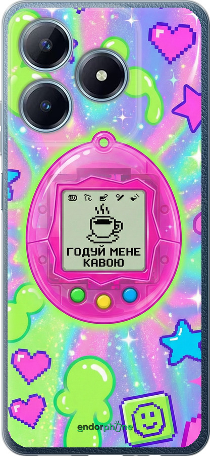 Силиконовый чехол Y2K Aesthetic Retro Pet: Годуй мене кавою для Realme Narzo N63 - 6784u-3852 изображение 