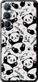 TPU чехол Панды для Realme C65 4G - 4318b-3719 изображение 