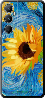 TPU чехол Цветы желто-голубые для Realme C65 4G - 5308b-3719 изображение 