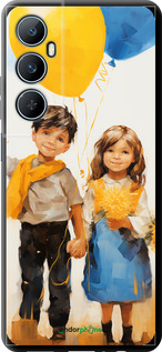 TPU чехол Дети с шариками для Realme C65 4G - 5659b-3719 изображение 