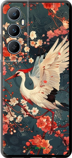 TPU чехол Сакура и аист для Realme C65 4G - 6108b-3719 изображение 