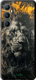 TPU чехол Лев в золотых красках для Realme C65 4G - 6155b-3719 изображение 