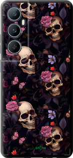 TPU чехол Черепа и розы для Realme C65 4G - 6316b-3719 изображение 