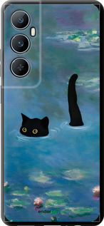 TPU чехол С изображением кота и водяной лилии Monet для Realme C65 4G - 6519b-3719 изображение 