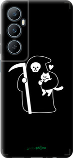 TPU чехол Минималистичный арт: смерть и кошка для Realme C65 4G - 6529b-3719 изображение 