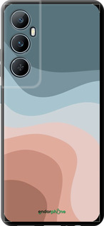 TPU чехол С синими и розовыми волнами в стиле ретро для Realme C65 4G - 6532b-3719 изображение 