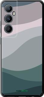 TPU чехол С фиолетовым и бирюзовым ретро-стилем и волнами для Realme C65 4G - 6533b-3719 изображение 