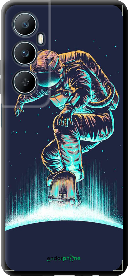 TPU чехол Космонавт на скейтборде для Realme C65 4G - 4145b-3719 изображение 