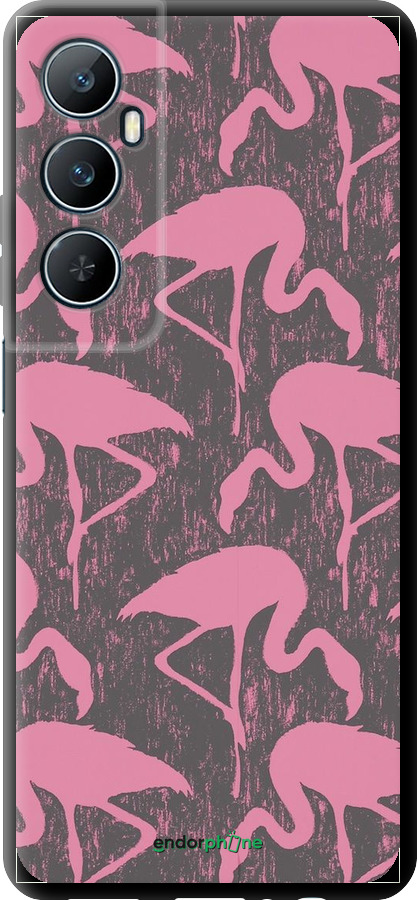 TPU чехол Vintage-Flamingos для Realme C65 4G - 4171b-3719 изображение 