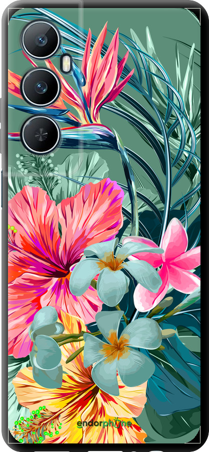 TPU чехол Тропические цветы v1 для Realme C65 4G - 4667b-3719 изображение 