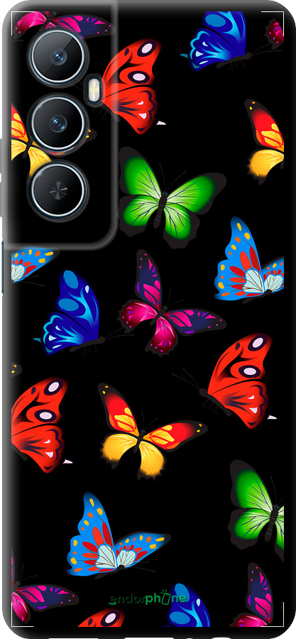 TPU чехол Красочные мотыльки для Realme C65 4G - 4761b-3719 изображение 