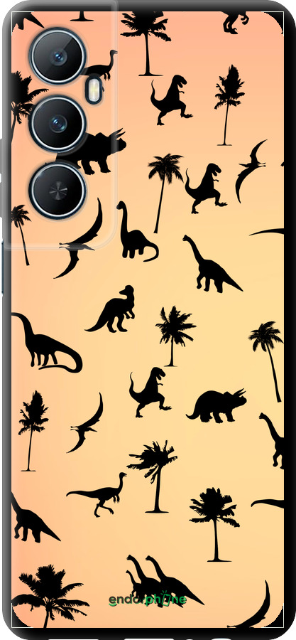 TPU чехол Динозаврики 1 для Realme C65 4G - 4772b-3719 изображение 
