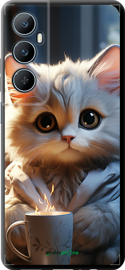 TPU чехол White cat для Realme C65 4G - 5646b-3719 изображение 
