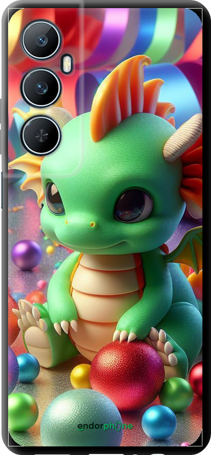 TPU чехол Веселый дракончик для Realme C65 4G - 5812b-3719 изображение 