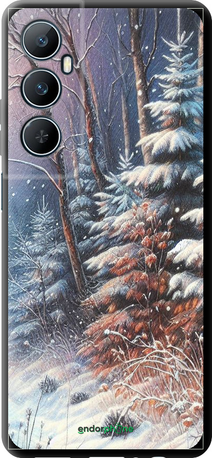 TPU чехол Зимний пейзаж для Realme C65 4G - 5814b-3719 изображение 