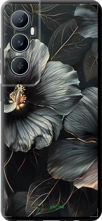 TPU чехол Черные цветы для Realme C65 4G - 6031b-3719 изображение 