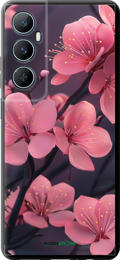 TPU чехол Пурпурная сакура для Realme C65 4G - 6075b-3719 изображение 