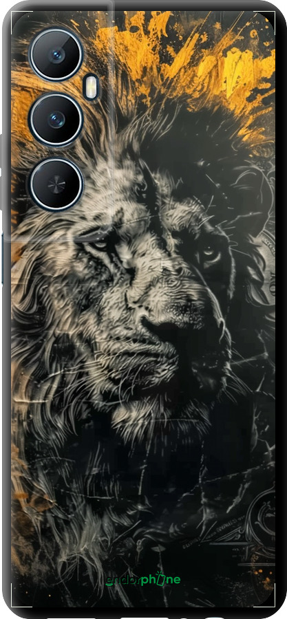 TPU чехол Лев в золотых красках для Realme C65 4G - 6155b-3719 изображение 