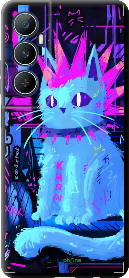 TPU чехол Кот панк для Realme C65 4G - 6311b-3719 изображение 