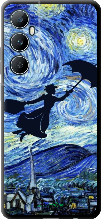 TPU чехол С изображением Мэри Поппинс «Звездная ночь» для Realme C65 4G - 6487b-3719 изображение 