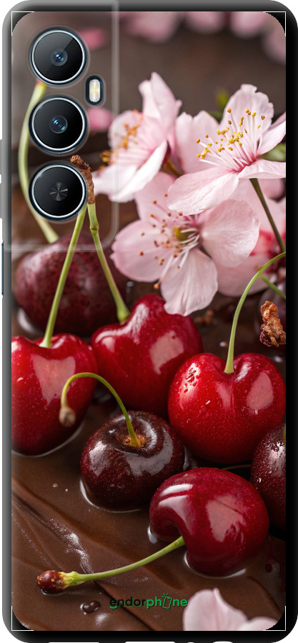 TPU чехол Вишня у шоколаді для Realme C65 4G - 6698b-3719 изображение 