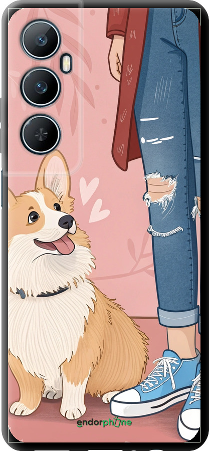 TPU чехол Корги 3 для Realme C65 4G - 6707b-3719 изображение 