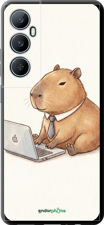 TPU чехол Funny Capybara CEO Working для Realme C65 4G - 6777b-3719 изображение 