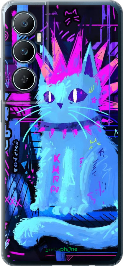 Силиконовый чехол Кот панк для Realme C65 4G - 6311u-3719 изображение 