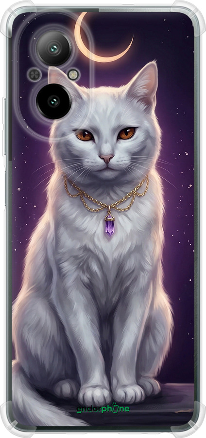 Силіконовий протиударний с посиленими кутами чехол Mystic White Cat Gothic Dark Purple Gold для Realme C67 4G - 6805sp-3648 изображение 