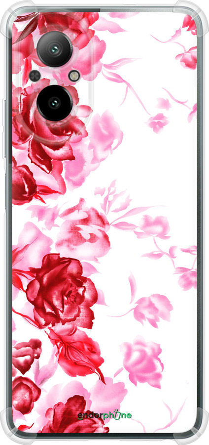 Силикон с усиленными углами чехол Нарисованные розы для Realme C67 4G - 724sp-3648 изображение 