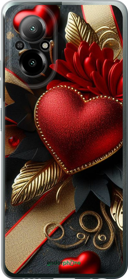 Силиконовый чехол Сердечки v2 для Realme C67 4G - 5832u-3648 изображение 