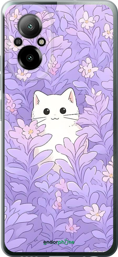 Силіконовий чехол Котик в цветах для Realme C67 4G - 6390u-3648 изображение 