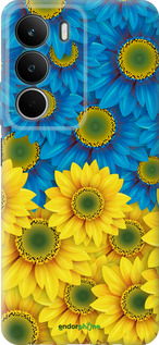 Силиконовый чехол Жёлто-голубые цветы для Realme C71 - 1048u-4089 изображение 