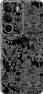 Силиконовый чехол Чёрно-серый стикер бомбинг для Realme C71 - 2432u-4089 изображение 