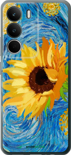 Силиконовый чехол Цветы желто-голубые для Realme C71 - 5308u-4089 изображение 