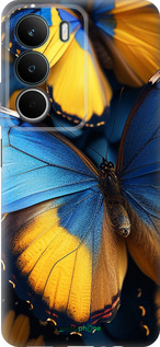 Силиконовый чехол Желто-голубые бабочки для Realme C71 - 6046u-4089 изображение 