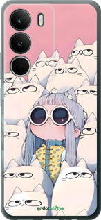 Силиконовый чехол Малышка с котами для Realme C71 - 6295u-4089 изображение 