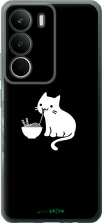 Силиконовый чехол С милым котом на черном фоне для Realme C71 - 6528u-4089 изображение 