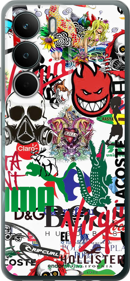 Силиконовый чехол Many different logos для Realme C71 - 4022u-4089 изображение 