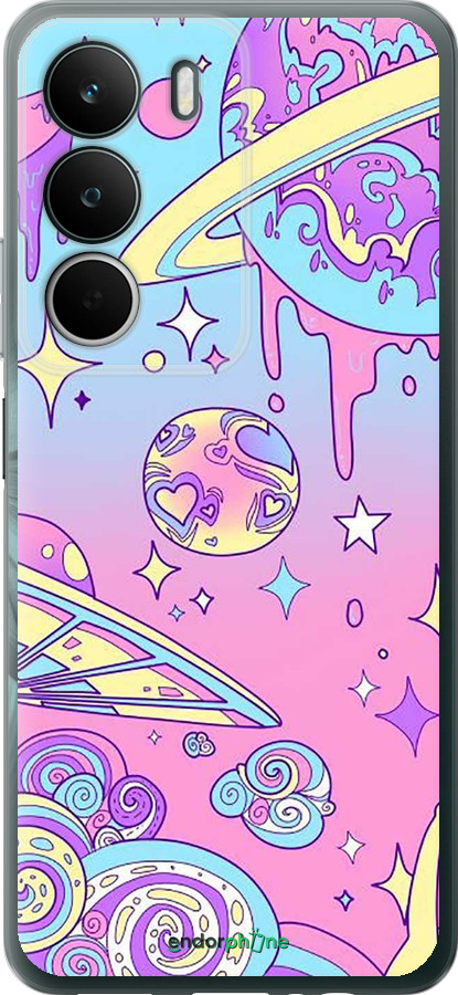 Силиконовый чехол Розовая галактика для Realme C71 - 4146u-4089 изображение 