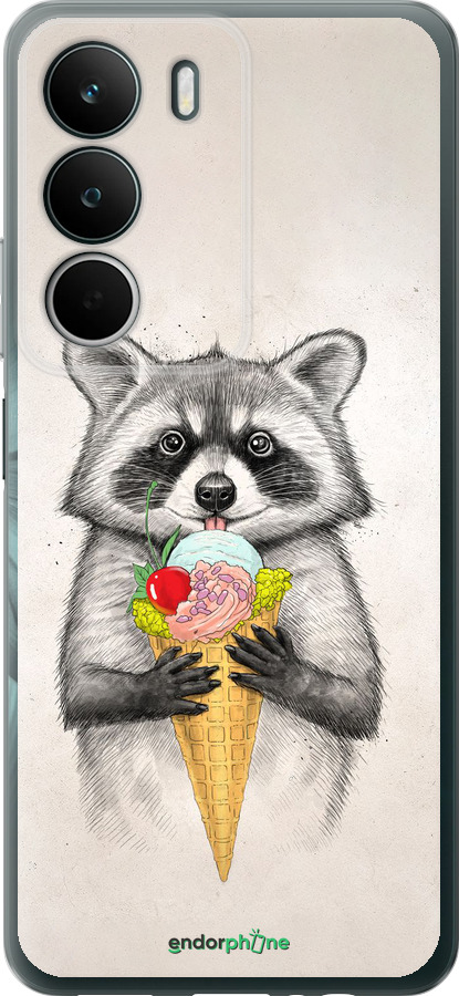 Силиконовый чехол Енотик с мороженым для Realme C71 - 4602u-4089 изображение 
