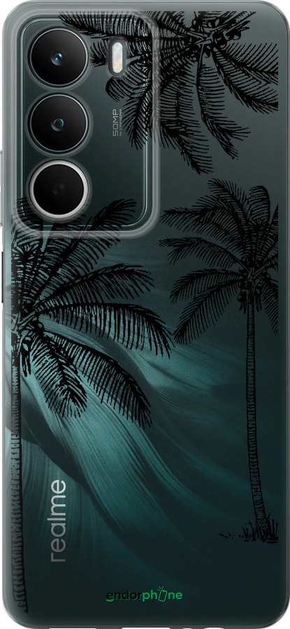 Силиконовый чехол Пальмы1 для Realme C71 - 4634u-4089 изображение 